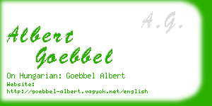 albert goebbel business card